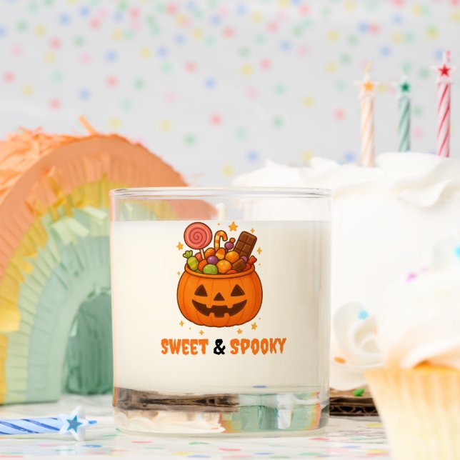 Pumpkin Candy Bucket Design - Halloween  Scented Candle (Birthday)