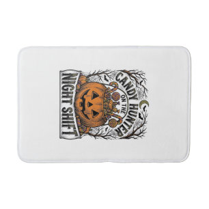 Pumpkin Candy Bucket Vintage Halloween Engraving D Bath Mat