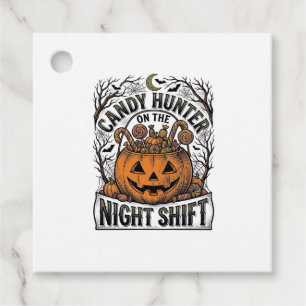 Pumpkin Candy Bucket Vintage Halloween Engraving D Favor Tags