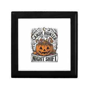 Pumpkin Candy Bucket Vintage Halloween Engraving D Gift Box