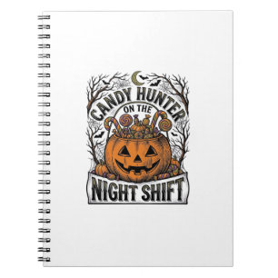 Pumpkin Candy Bucket Vintage Halloween Engraving D Notebook
