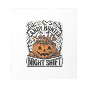 Pumpkin Candy Bucket Vintage Halloween Engraving D Notepad