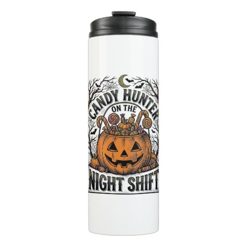 Pumpkin Candy Bucket Vintage Halloween Engraving D Thermal Tumbler