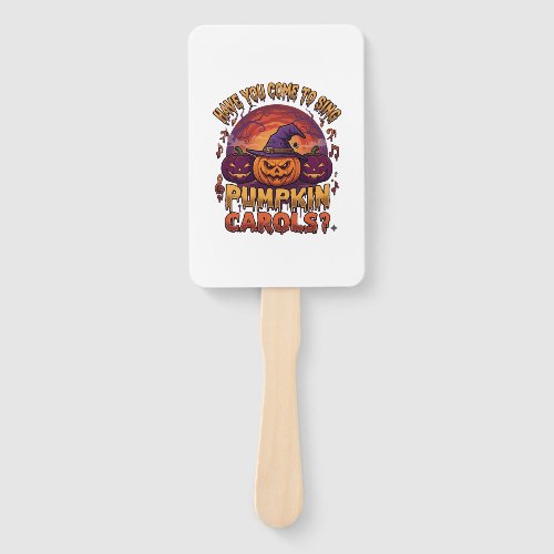 Pumpkin Carols Halloween Pumpkins Witch Hat Musica Hand Fan