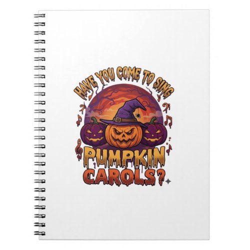 Pumpkin Carols Halloween Pumpkins Witch Hat Musica Notebook