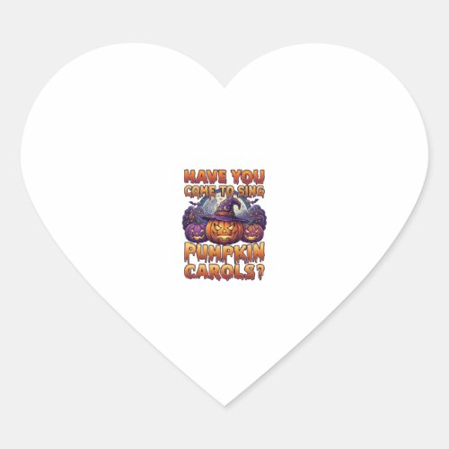 Pumpkin Carols Halloween Witch Hat Jack Lantern Ba Heart Sticker
