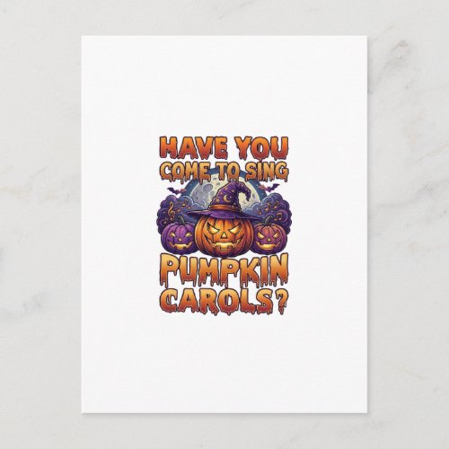 Pumpkin Carols Halloween Witch Hat Jack Lantern Ba Postcard