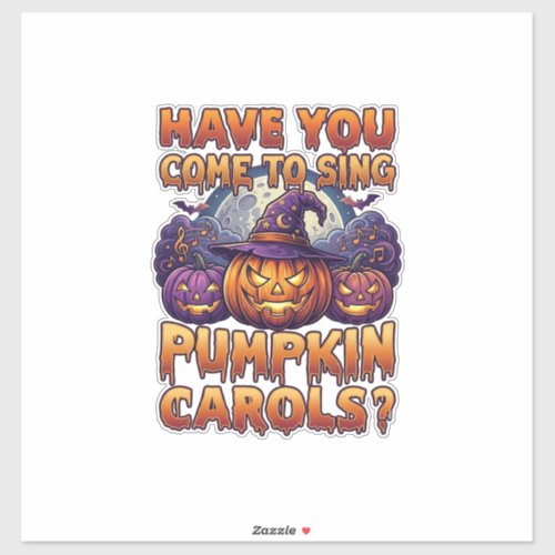 Pumpkin Carols Halloween Witch Hat Jack Lantern Ba Sticker