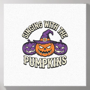 Pumpkin Carols Shirt Vintage Halloween Choir Pumpk Canvas Photo Tile