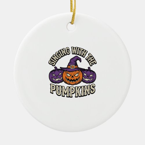 Pumpkin Carols Shirt Vintage Halloween Choir Pumpk Ceramic Ornament