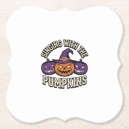 Pumpkin Carols Shirt Vintage Halloween Choir Pumpk Paper Coaster