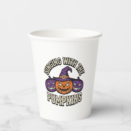 Pumpkin Carols Shirt Vintage Halloween Choir Pumpk Paper Cups