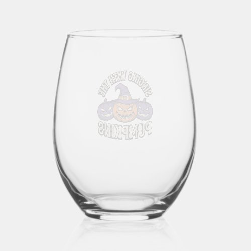 Pumpkin Carols Shirt Vintage Halloween Choir Pumpk Stemless Wine Glass