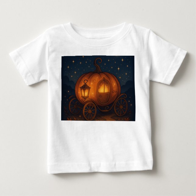 Pumpkin Carriage Dreams – Fairy Tale Halloween Kid Baby T-Shirt (Front)