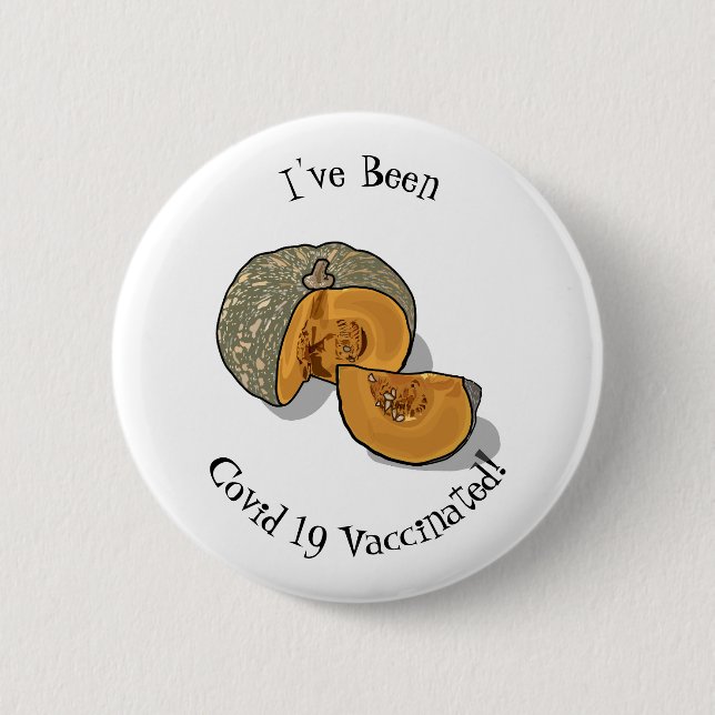 Pumpkin cartoon illustration button (Front)