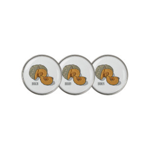Pumpkin cartoon illustration  golf ball marker