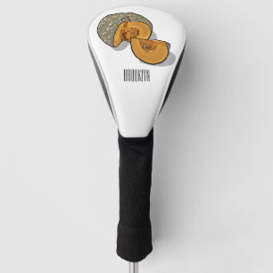 Pumpkin cartoon illustration golf head cover