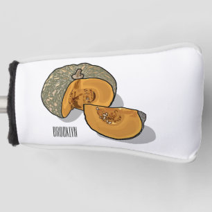 Pumpkin cartoon illustration golf head cover