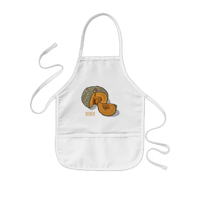 Pumpkin cartoon illustration  kids' apron (Front)