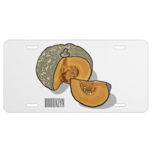 Pumpkin cartoon illustration  license plate