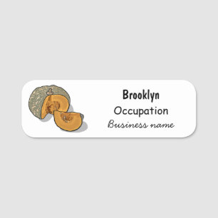 Pumpkin cartoon illustration name tag