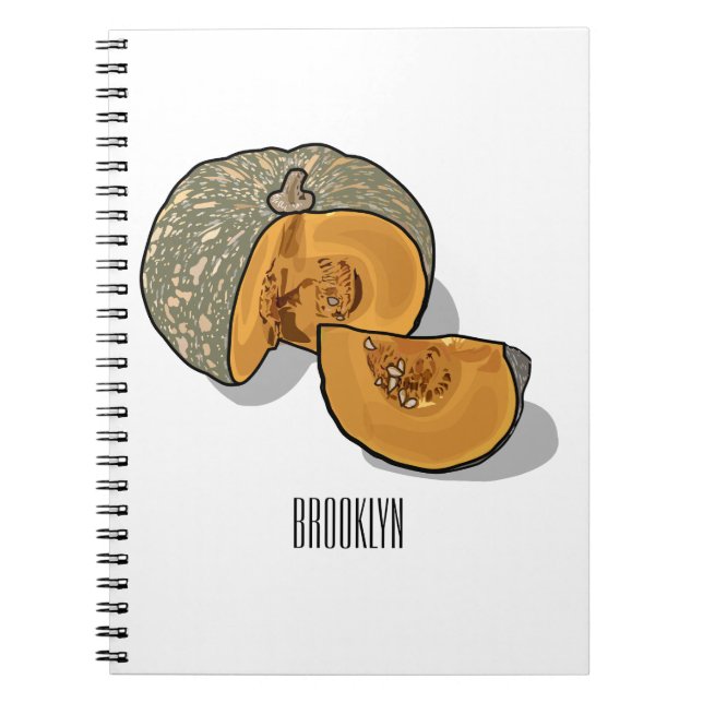 Pumpkin cartoon illustration  notebook (Front)