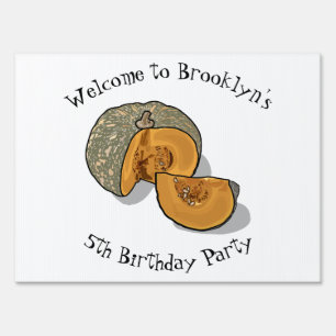 Pumpkin cartoon illustration sign