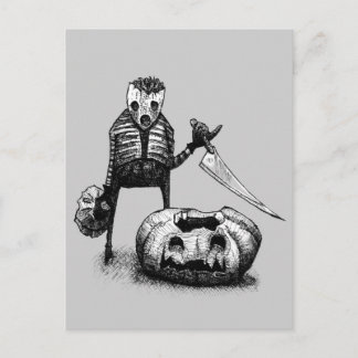 Pumpkin carver postcard