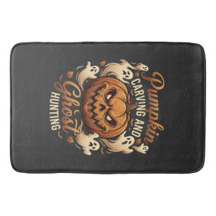 Pumpkin Carving Ghost Hunting Halloween Scary Flyi Bath Mat