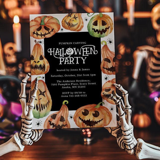 Pumpkin Carving Halloween Birthday Invitation (Creator Uploaded)