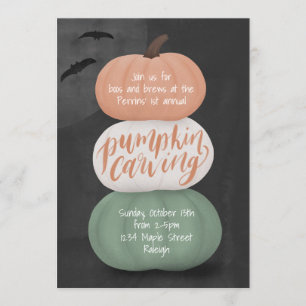 Pumpkin Carving Halloween Invitation