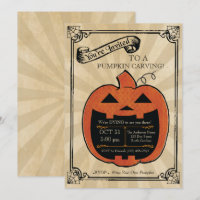 Pumpkin Carving Halloween Party Bash Invite