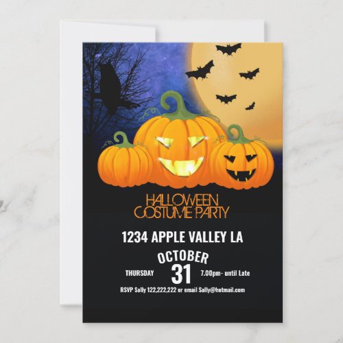 pumpkin carving halloween party disco invitation
