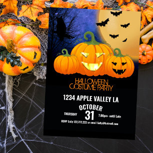 pumpkin carving halloween party disco invitation