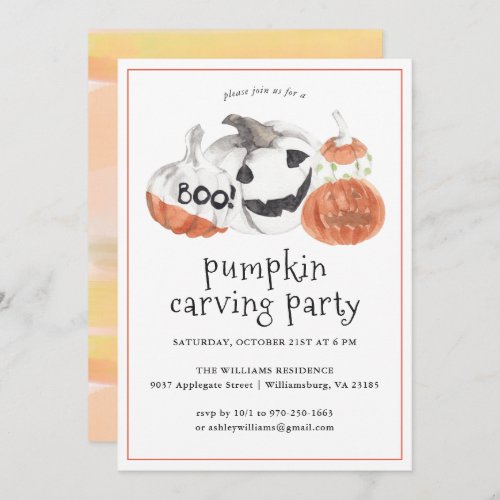 Pumpkin Carving  Halloween Party Invitation