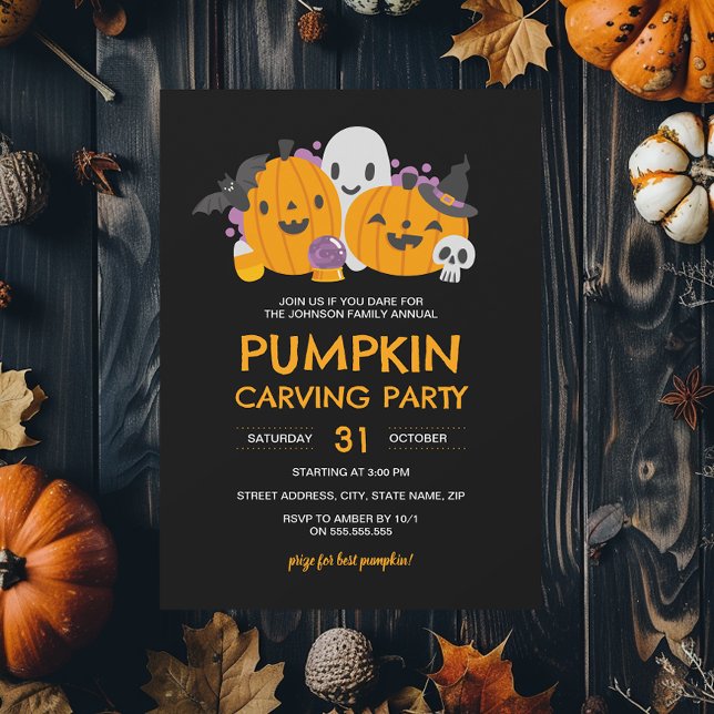 Pumpkin Carving Halloween Party  Invitation (Creator Uploaded)