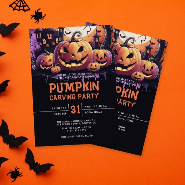 Pumpkin Carving Halloween Party Invitation (Creator Uploaded)