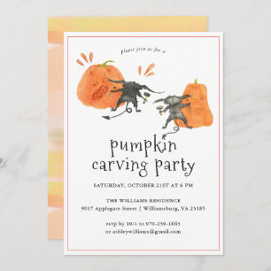 Pumpkin Carving Halloween Party Invitation