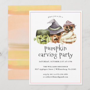 Pumpkin Carving   Halloween Party Invitation