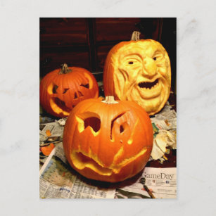 Pumpkin Carving I Postcard