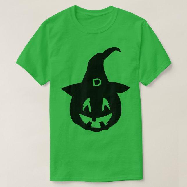 Pumpkin Carving Jack O Lantern Witch Hat Halloween T-Shirt (Design Front)