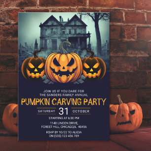 Pumpkin Carving Party Fun Halloween Invitation