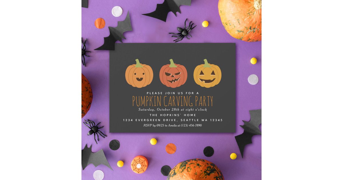 Pumpkin Carving Party Halloween Invitation | Zazzle