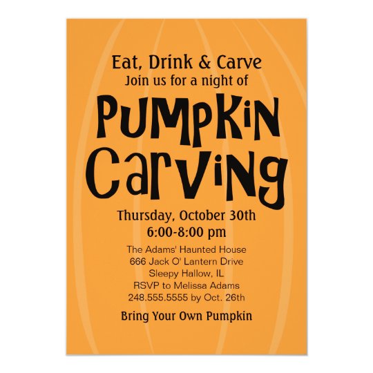 pumpkin carving party halloween invitation zazzle com