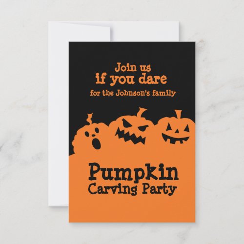 Pumpkin carving party invitation