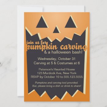 Pumpkin Carving Party Invitation by wrkdesigns at Zazzle