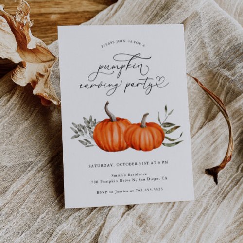 Pumpkin Carving Party Invitation