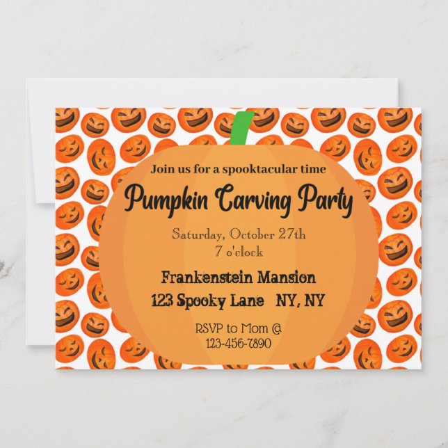 Pumpkin Carving Party Invitation (Front)