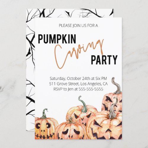Pumpkin Carving Party Invitation _ Halloween