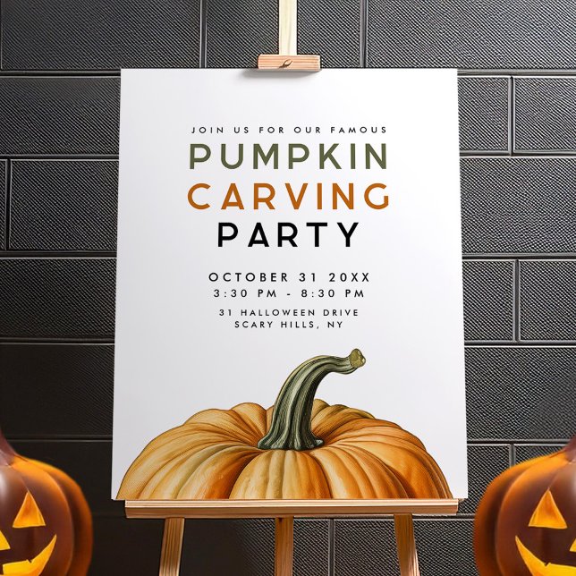 Pumpkin carving party sign for Halloween (Creator Uploaded)